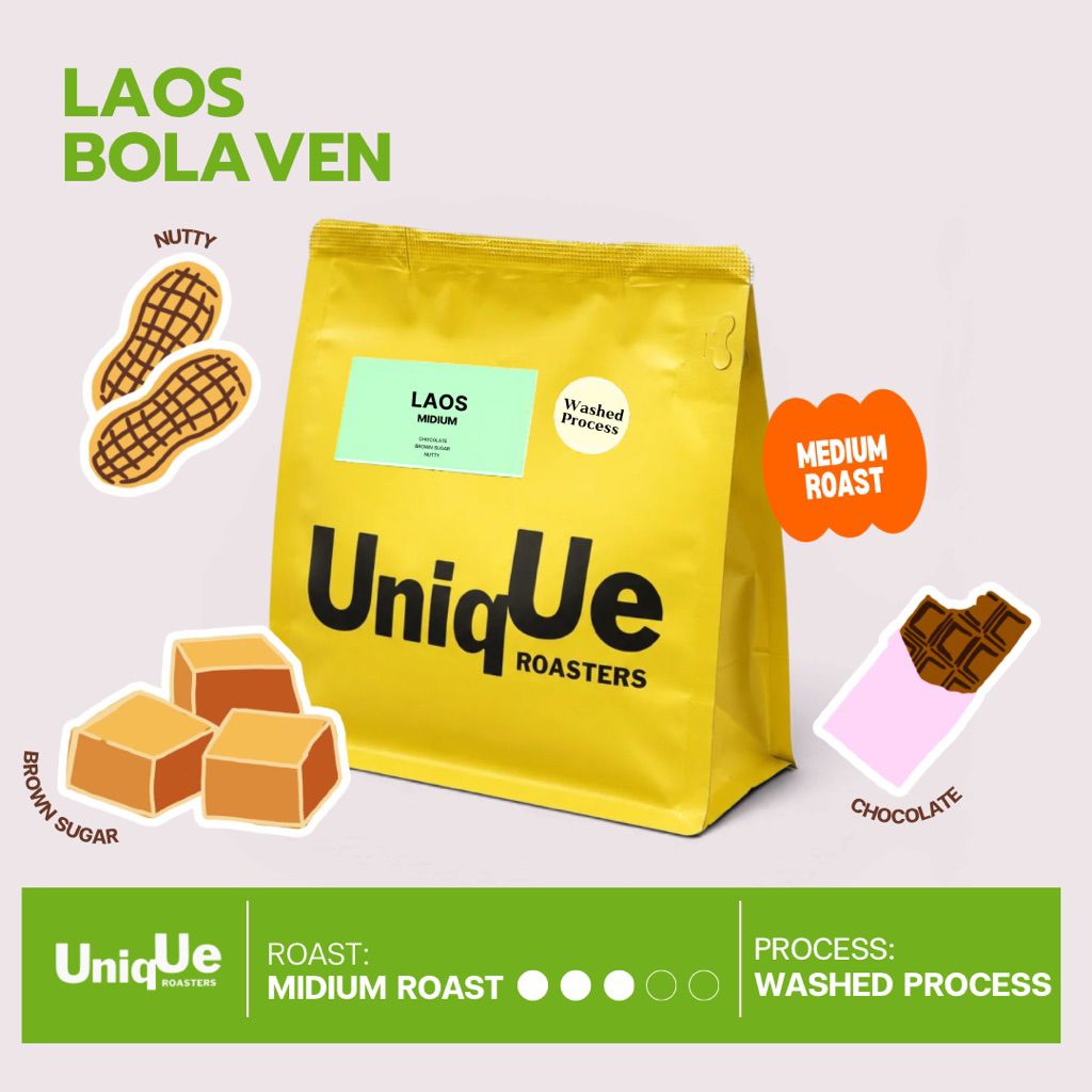 Offroast เมล็ดกาเเฟคั่วกลางเเละคั่วเข้มลาว Laos Bolaven ลาว โบลาเวน
