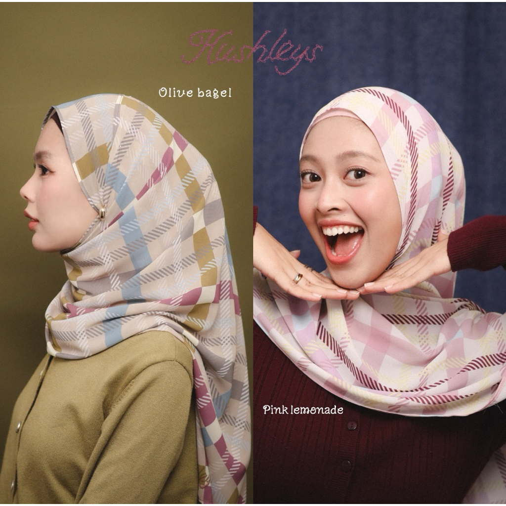 Preoder!! Hushleys—Mamma plaida printed hijab ผ้าคลุมพิมพ์ลาย