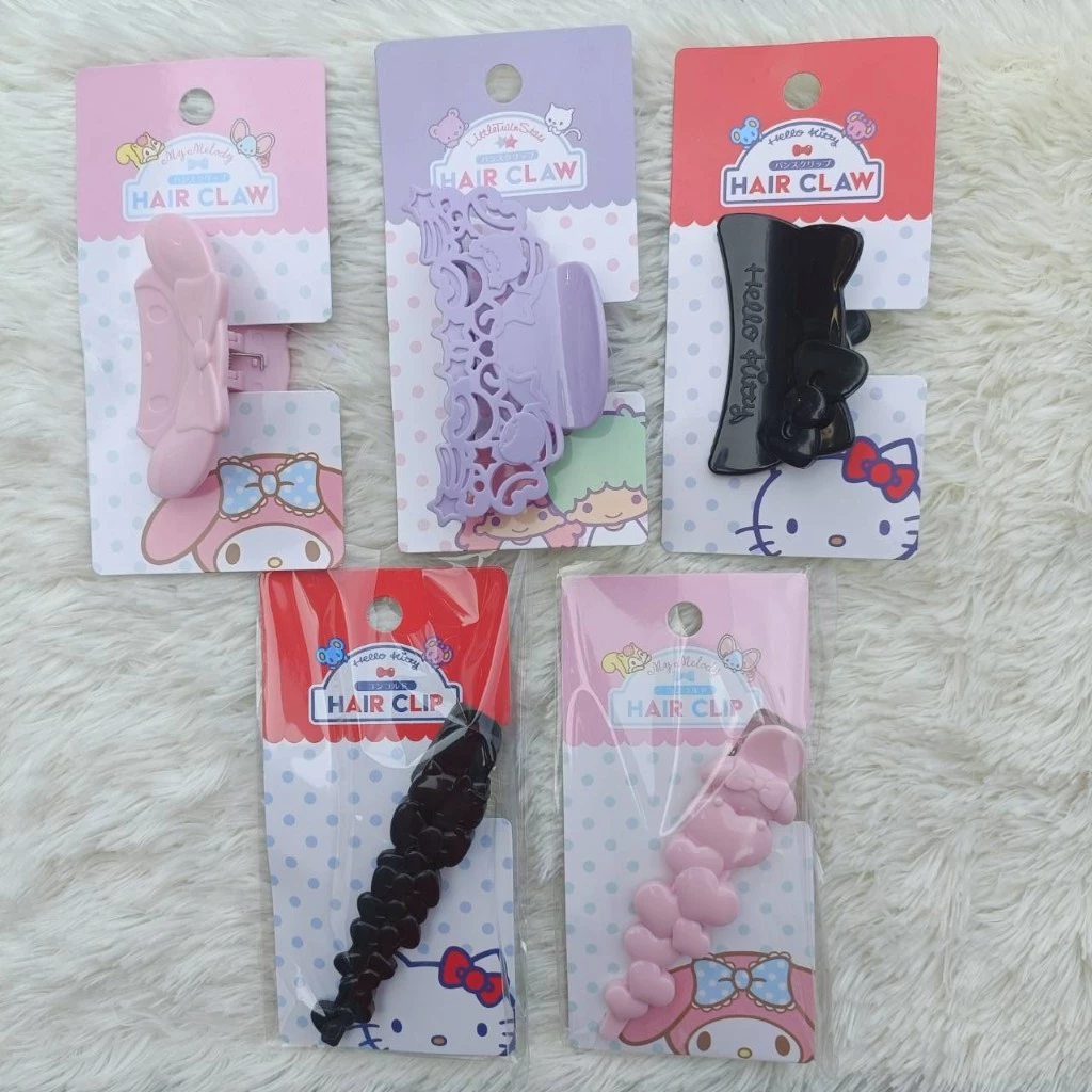 ที่หนีบผม กิ๊บหนีบผม คิตตี้ sanrio เหมาะสำหรับครึ่งหัว ผมไม่หนา ของแท้จากญี่ปุ่น ของใช้ ซานริโอ้