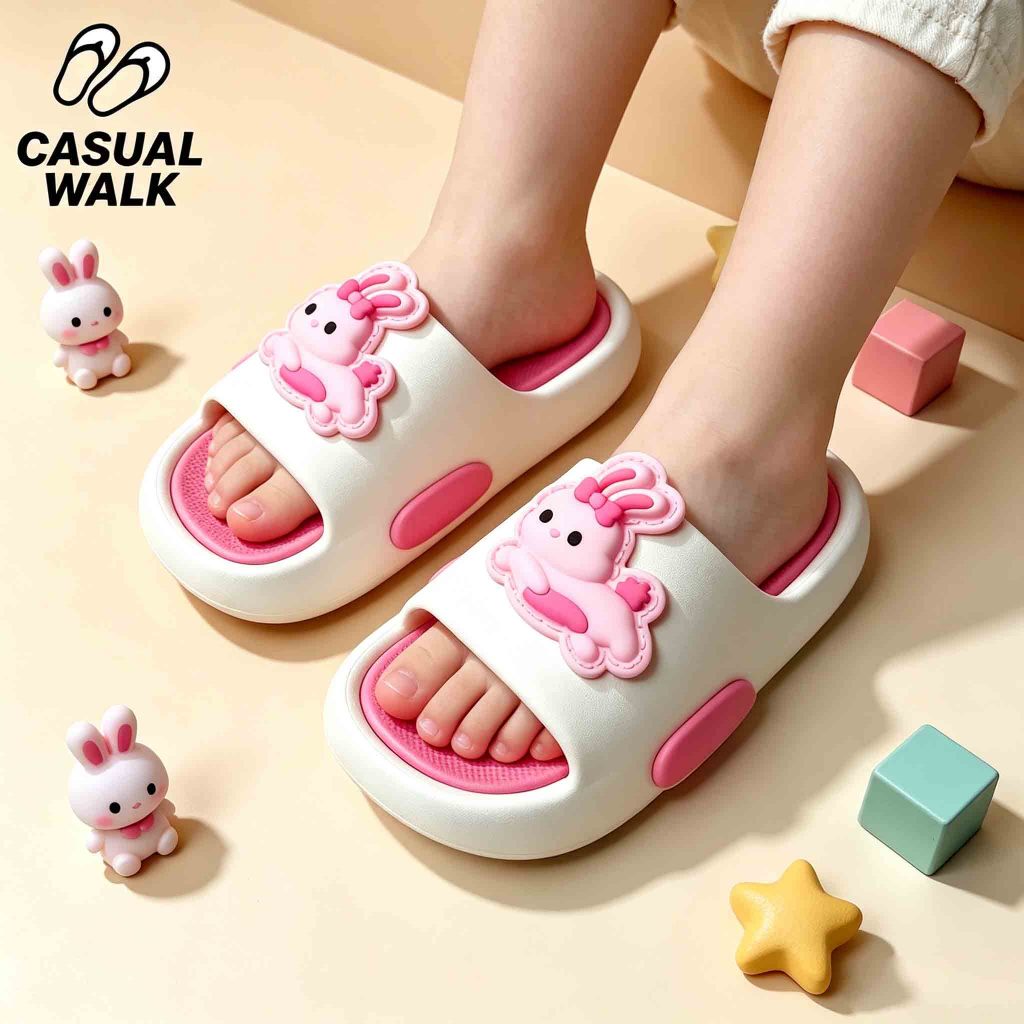 ⚡พร้อมส่ง🐰CasualWalk รองเท้าแตะเด็กผู้หญิงลายกระต่าย EVA กันลื่น น้ำหนักเบา เหมาะสงกรานต์ เบอร์24-35