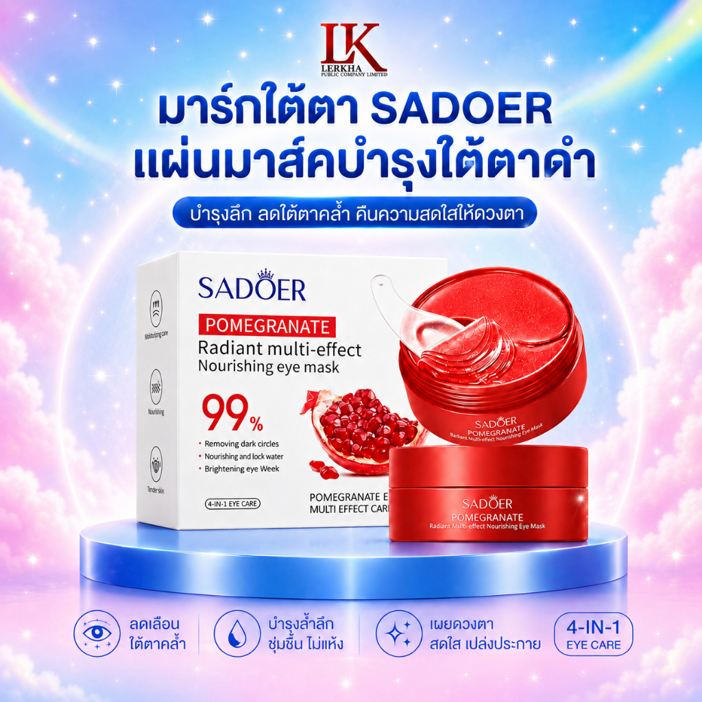 มาส์กใต้ตา SADOER  Eye Mask patch ลด รอยคล้ำ อายมาสก์ บำรุงรอบดวงตา ของแท้
