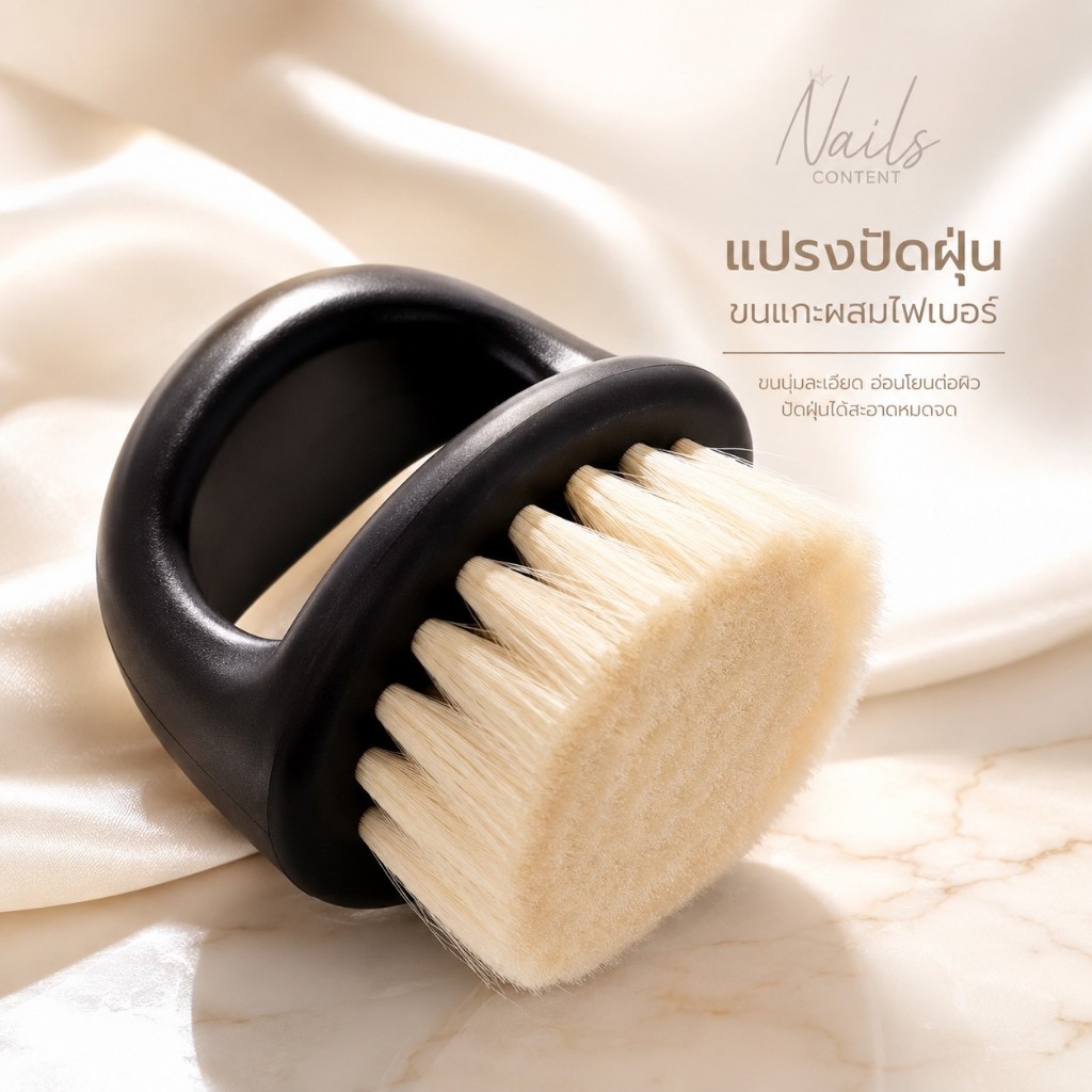 LOROSSI-แปรงปัดฝุ่นขนแกะผสมไฟเบอร์ แปรงปัดฝุ่นเล็บ แปรงปัดเล็บ ปัดผงฝุ่นเล็ย ด้ามจับถนัดมือ