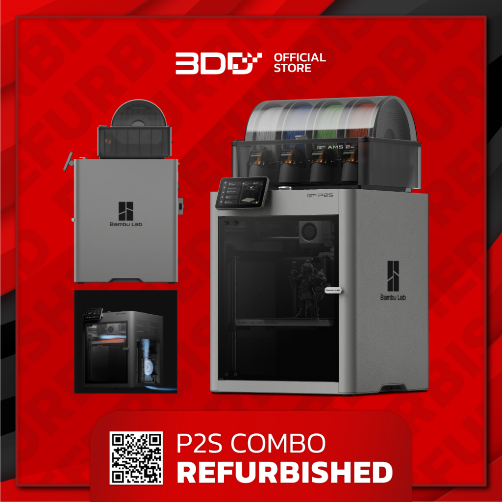 [Refurbished] Bambu Lab P2S Combo เครื่องทำใหม่ ได้รับการรับรองจาก Bambu Lab | Global version