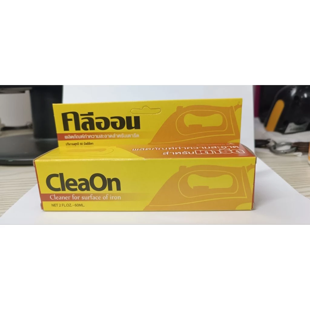 CLEAON Cleaner for surface of iron คลีออน ผลิตภัณฑ์ทำความสะอาดสำหรับเตารีด ขจัดคราบไหม้ ปริมาณ 60 ml.