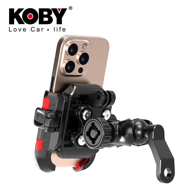 KOBY V2 ที่จับมือถือมอเตอร์ไซค์ กันสั่น 4 แกน อะลูมิเนียม ล็อคด้วยกลไกแน่นหนา ปลดไว