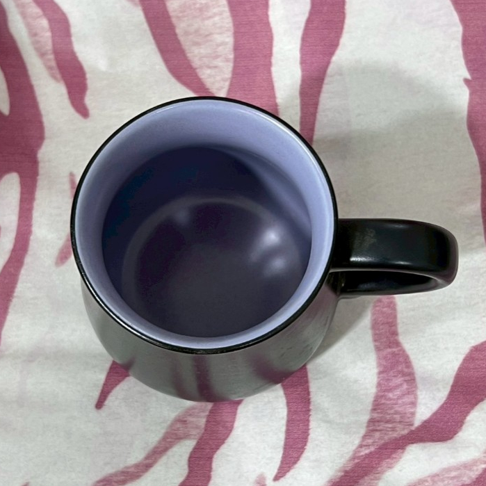 แก้วกาแฟ มีหูจับ แก้วมัคทรงสูงสไตล์วินเทจ สีดำม่วงทูโทน รูปที่ 2