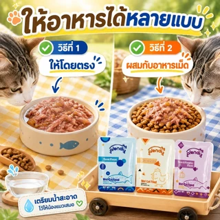 Plendy อาหารเปียกแมว 3 ซอง 60g อาหารแมวเปียกพรีเมียม เนื้อสัตว์35% กลูเตนฟรี ทูน่า ไก่ ขนมแมว แมวกินยาก