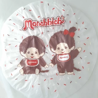 👒หมวกอาบน้ำ ลายมอนชิชิคู่ หมวกคลุมผมอาบน้ำ