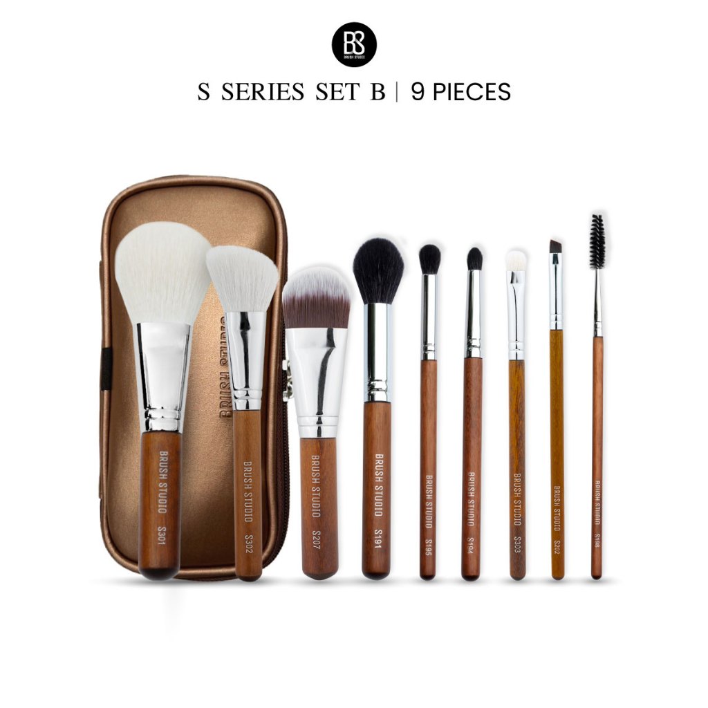 BRUSH STUDIO S series Set E : ชุดแปรงขนม้า ขนแพะ และแบดเจอร์ 9 ชิ้น