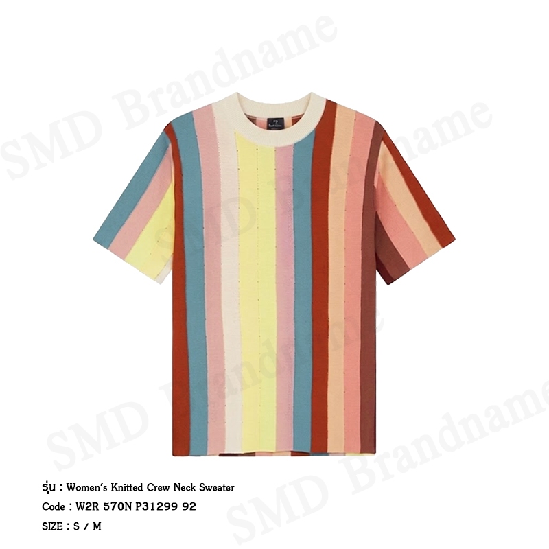Paul Smith เสื้อคอกลมผู้หญิง รุ่น Women's Knitted Crew Neck Sweater Code: W2R 570N P31299 92