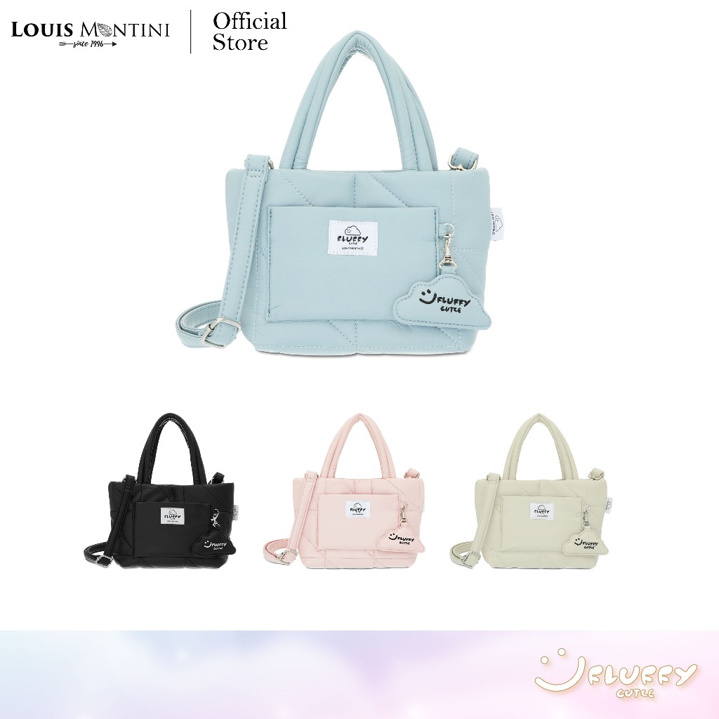 [Clearance sale] [ส่งด่วนฟรี] Louis Montini (Fluffy) กระเป๋าถือ กระเป๋าสะพายข้างไซส์มินิ กระเป๋าฟองน้ำ FFB11