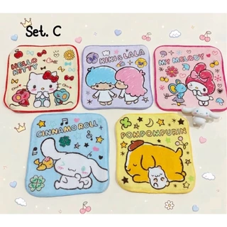 พร้อมส่ง ผ้าเช็ดหน้า เซต 5 ชิ้น มี 2 ไซส์ (15x15cm.) กับ (20x20cm.)