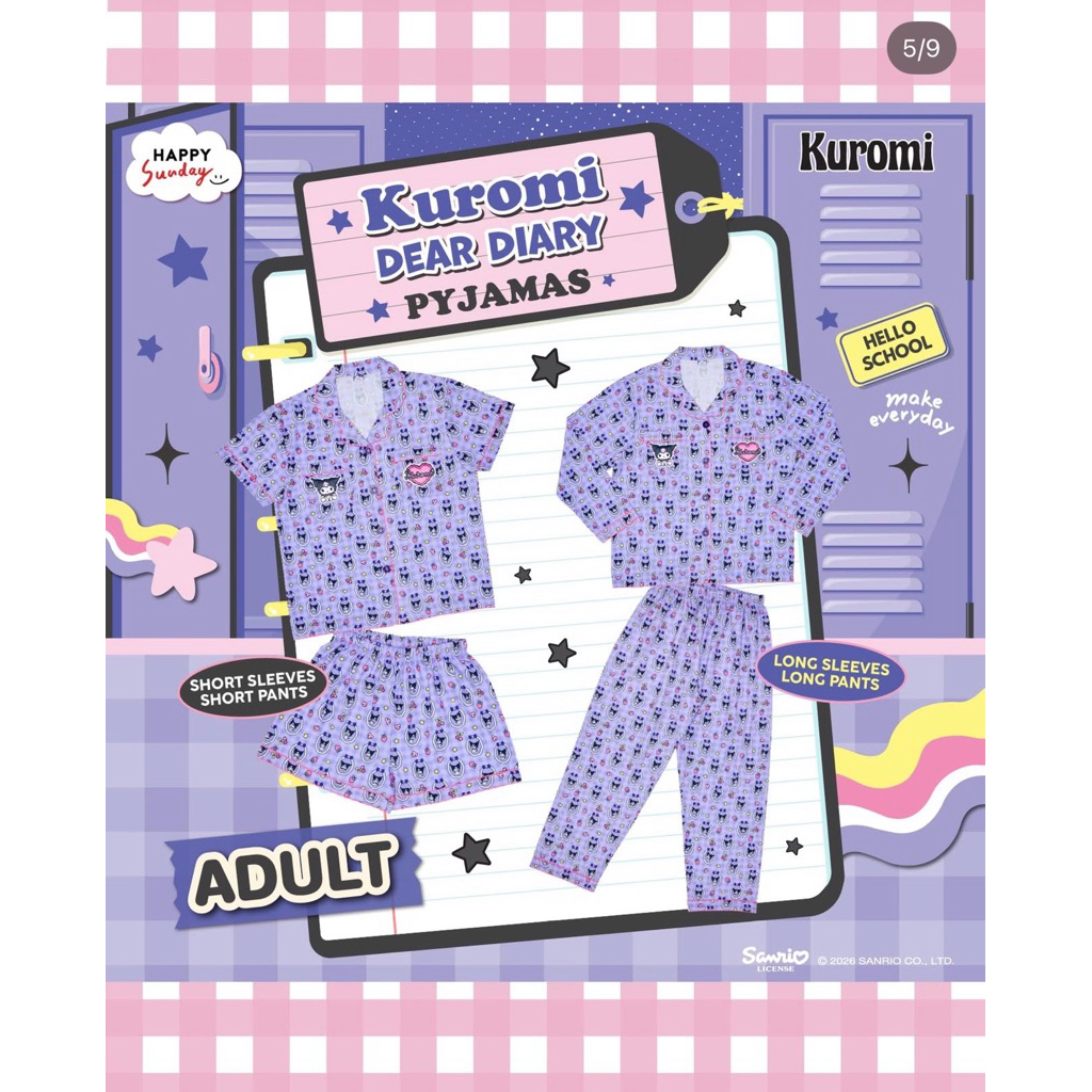 (new in pack)  ชุดนอน happy sunday kuromi