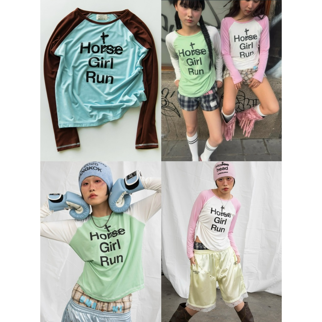 BALLADS HORSE GIRL RUN LONG SLEEVE เสื้อยืดแขนยาว มี 3 สี