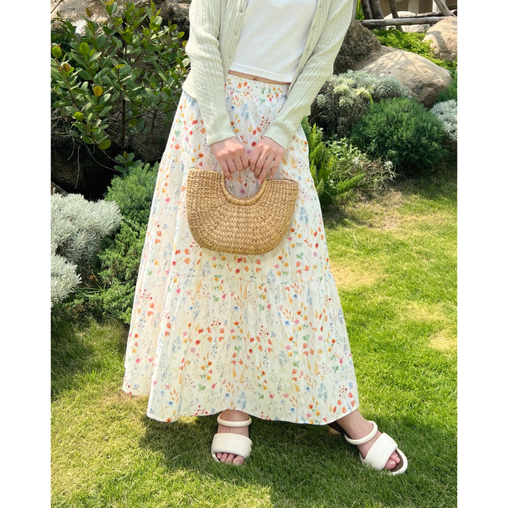 Windy Skirt กระโปรงชีฟองลายดอกไม้ให้ลุคสาวเกาหลี Miladi