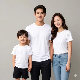 พร้อมส่ง เสื้อยืดคอกลมสีขาว Cotton100% ขายส่ง ราคาโรงงาน เสื้อครอบครัว มีเก็บเงินปลายทาง