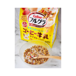 Calbee Frugra CoffeeMilk Tasteกราโนล่าผสมธัญพืชผลไม้อบกรอบรสกาแฟนมหอมอร่อยขนาด500g