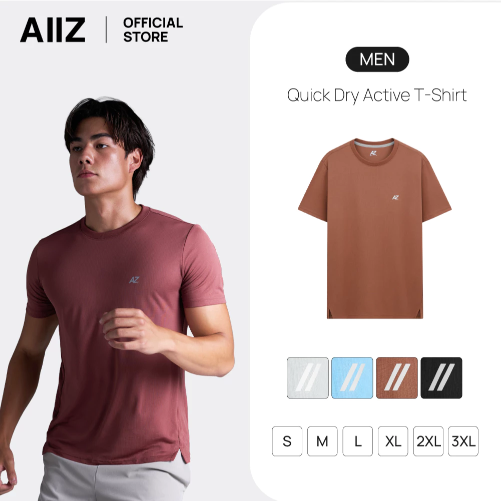 AIIZ (เอ ทู แซด) - AIIZ เสื้อยืดแอคทีฟผู้ชายคอกลม