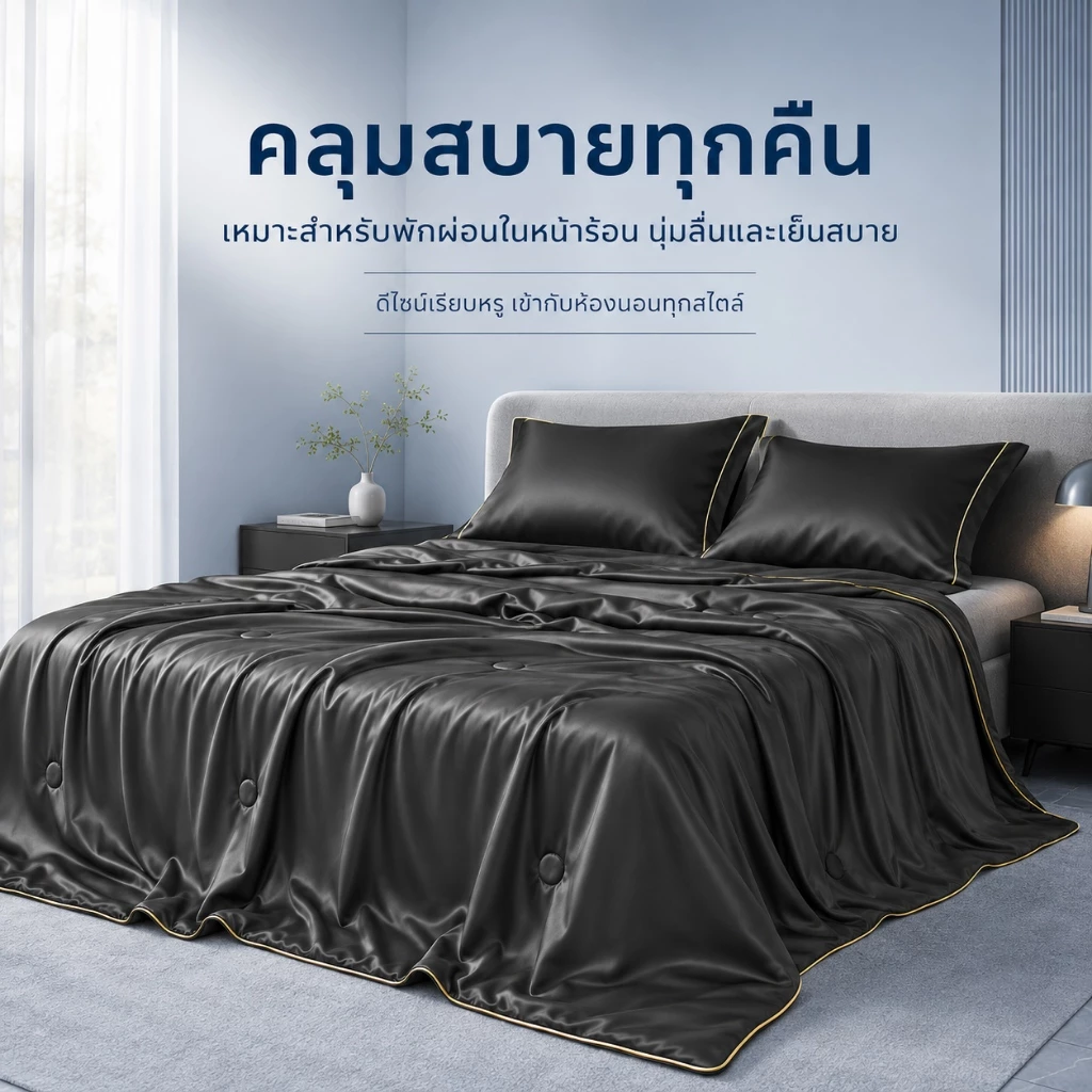 HT ผ้าห่มเย็น ผ้าห่ม ผ้าห่มนวม นวมทูโทนเกรดโรงแรม นุ่มลื่น เนียน นอนหลับง่าย