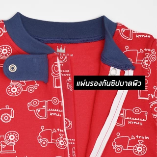 Zuper Mom (0-24 เดือน) ชุดหมีเด็กอ่อน ซิป รุ่น 2 WAY ZIPPER บอดี้สูทเด็กอ่อน ชุดเด็กแรกเกิด บอดี้สูทหุ้มเท้า no.9107