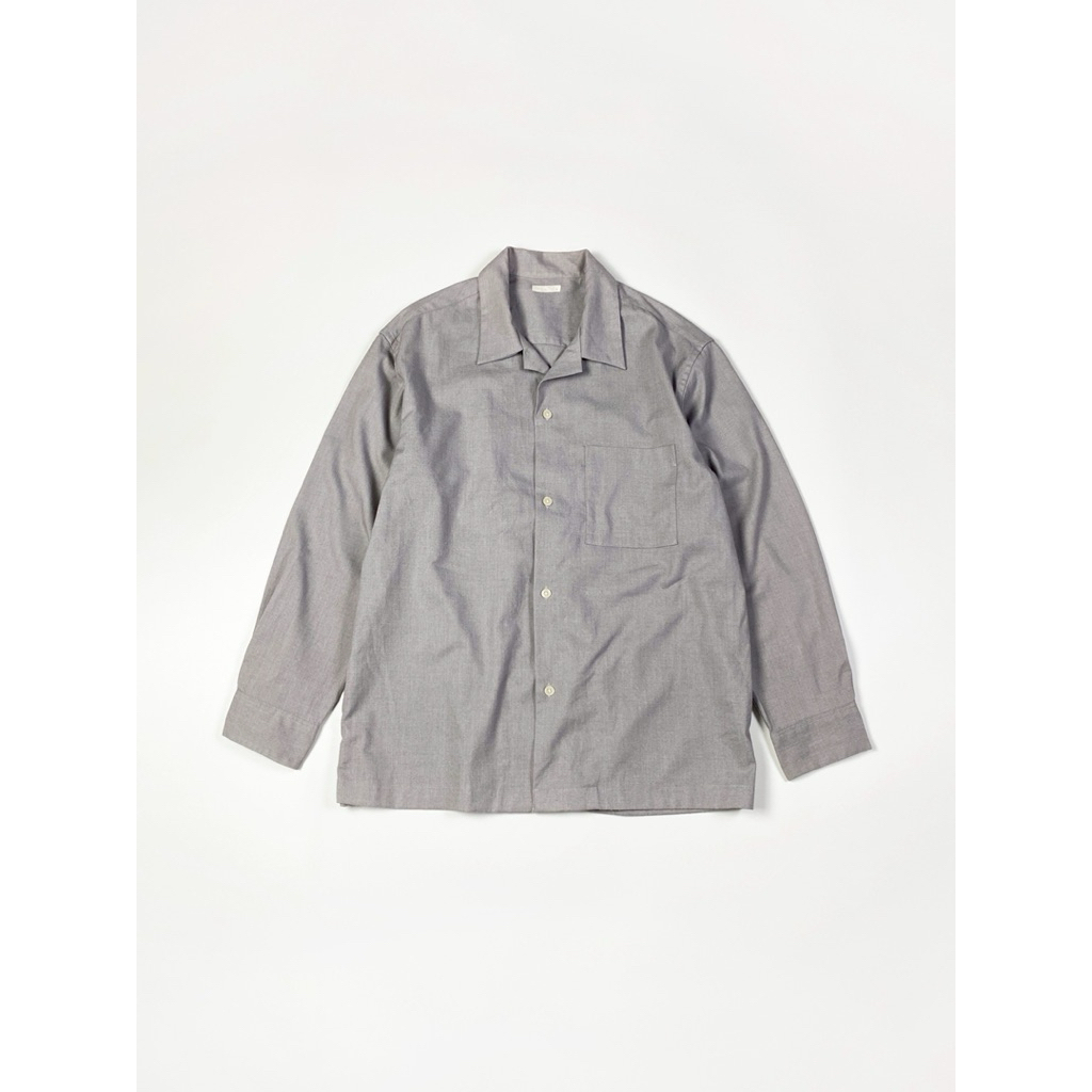 Gu ── Open collar shirt , gray