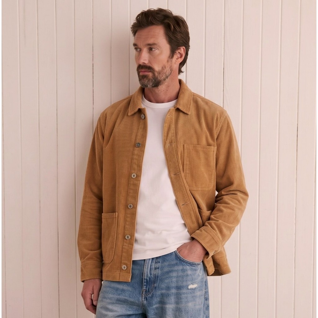 เสื้อแจ็คเก็ตลูกฟูกสีน้ำตาล : Corduroy Jacket - Brown