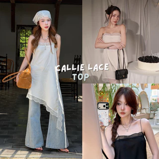 Callie lace Top — เดรสยาวสายเดี่ยว ดีเทลลูกไม้รอบตัวใส่แล้วลูกคุณสุดๆ ₊˚⊹ ᰔ