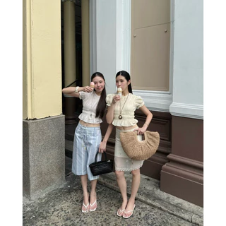 CECE CREAM SKIRT กระโปรงผ้าปัก