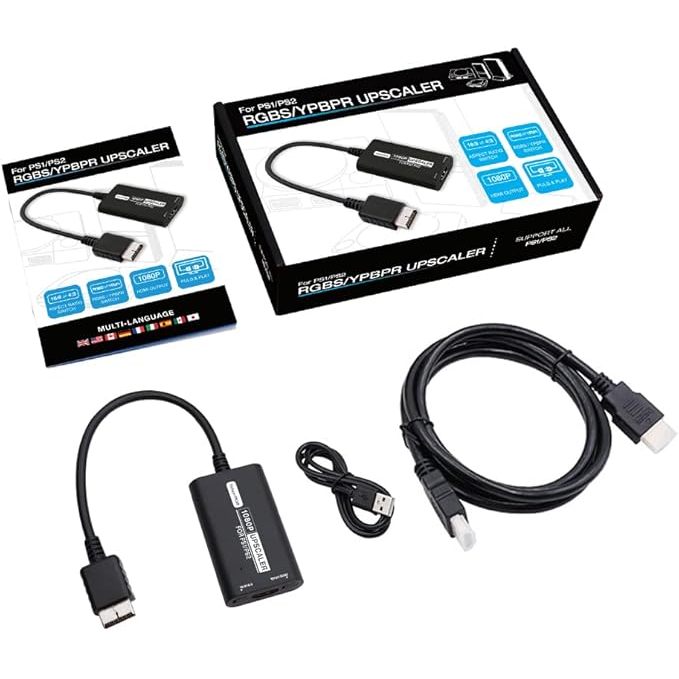 ตัวแปลง HDMI สำหรับ PS1 และ PS2 เพิ่มความละเอียด 1080P อะแดปเตอร์ HDMI พร้อมสวิตช์ปรับภาพ