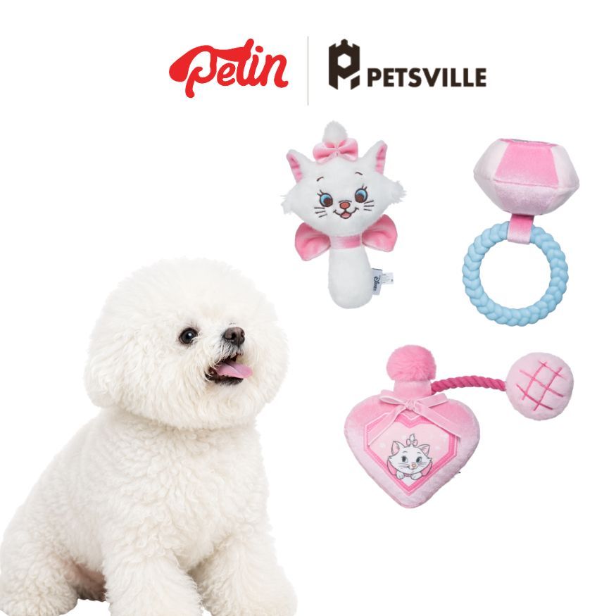 Petsville ของเล่นสุนัข ลิขสิทธิ์ Disney Marie Cat ซีรีส์เครื่องสำอาง ช่วยคลายเหงา