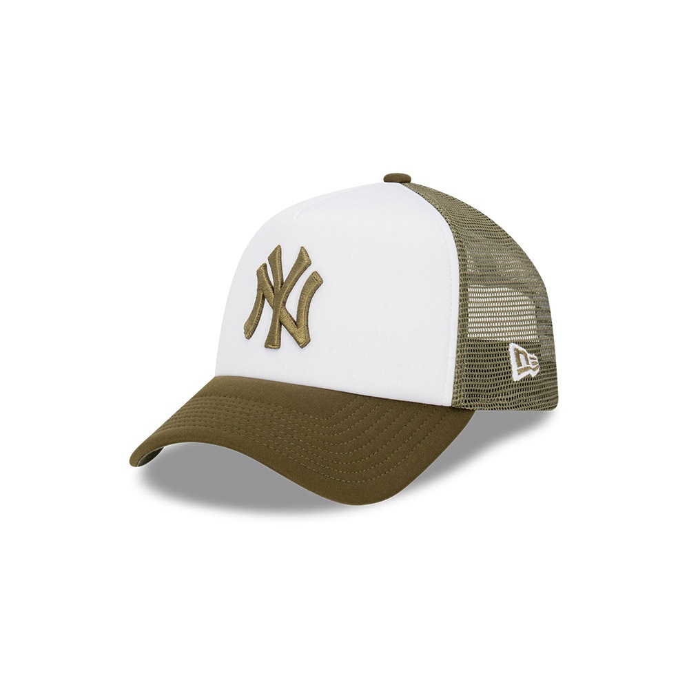 หมวกแก๊ป New Era รุ่น New York Yankees Earthtones World Series 2-Tone New Olive Visor White 9Forty Af Trucker Cap