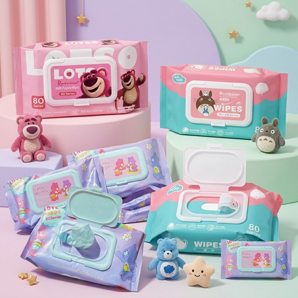 กระดาษทิสชู่ ทิสชู่เปียก กระดาษทำความสะอาดไม่มีแอลกอฮอล์ กระดาษเปียก Baby Wipes ผ้านุ่มชุ่มชื่น 1ห่อ80แผ่น