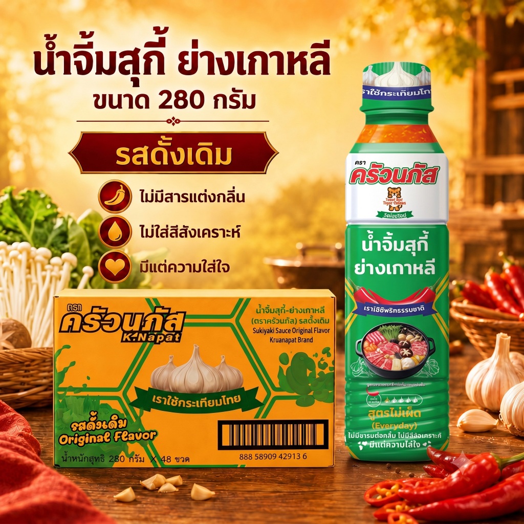 ยกลัง!ถูกที่สุด! น้ำจิ้มปิ้งย่างเกาหลีตราครัวนภัส รสดั้งเดิม สุกี้ ปิ้งย่าง ชาบู หมูกะทะ เข้ากันทุกเมนู