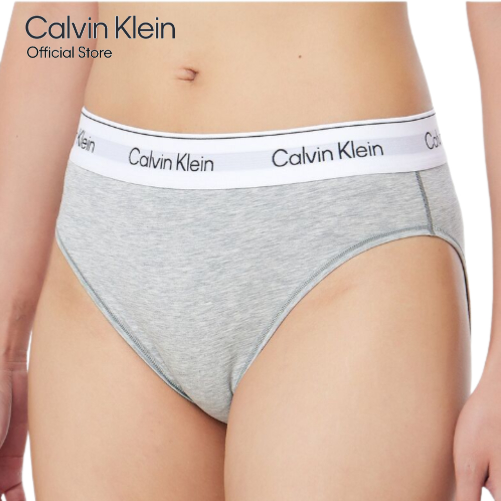 CALVIN KLEIN กางเกงชั้นในผู้หญิงเอวสูง Icon Cotton Modal High Waist Bikini รุ่น QF8525 P7A-สีเทา