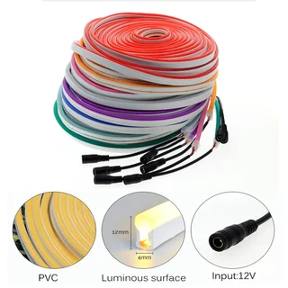 Neon Flexible Light Strip DC12V แรงดันต่ำมีความยืดหยุ่นสูง SMD2835 นีออน 5M กันน้ำตัดนีออน LED เส้นแสง