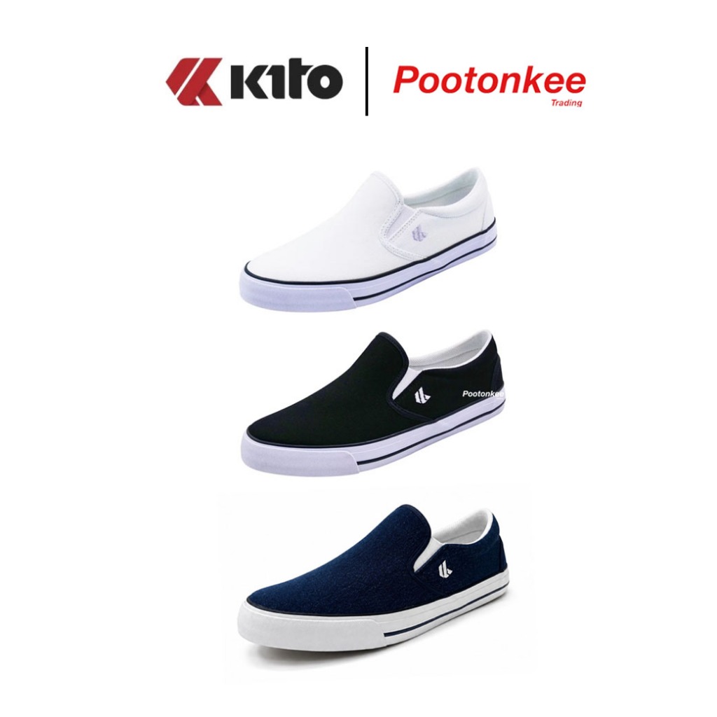 Kito รุ่น BL6  รองเท้าผ้าใบ กีโต้ ทรงสลิปออน slip on ไซส์ 36-39