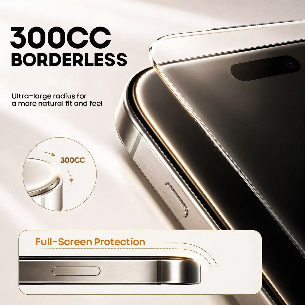 ฟิล์มกระจกใสมีตะแกรงกันฝุ่น 300cc สำหรับIPHONE 15 PRO 16E 16 PROMAX 17 PROMAX  ป้องกันฝุ่นเข้ารูลำโพง.