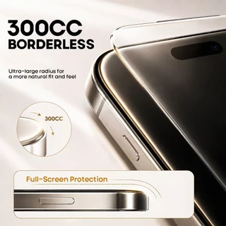 ฟิล์มกระจกใสมีตะแกรงกันฝุ่น 300cc สำหรับIPHONE 15 PRO 16E 16 PROMAX 17 PROMAX ป้องกันฝุ่นเข้ารูลำโพง.