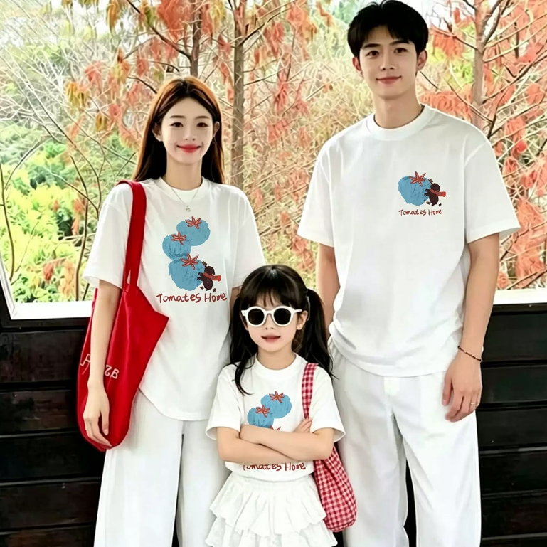 COD-เสื้อยืดครอบครัวแม่และลูก ฤดูร้อน 2026 สไตล์ฮิต ขายดีมาก พร้อมส่ง- สไตล์เกาหลีฮิต-เหมาะไปเที่ยวปิกนิก