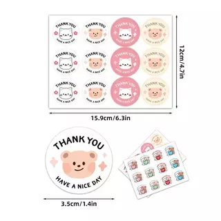 สติกเกอร์ ขอบคุณ ติดแก้ว ติดกล่อง ขนม sticker thankyou H11.12