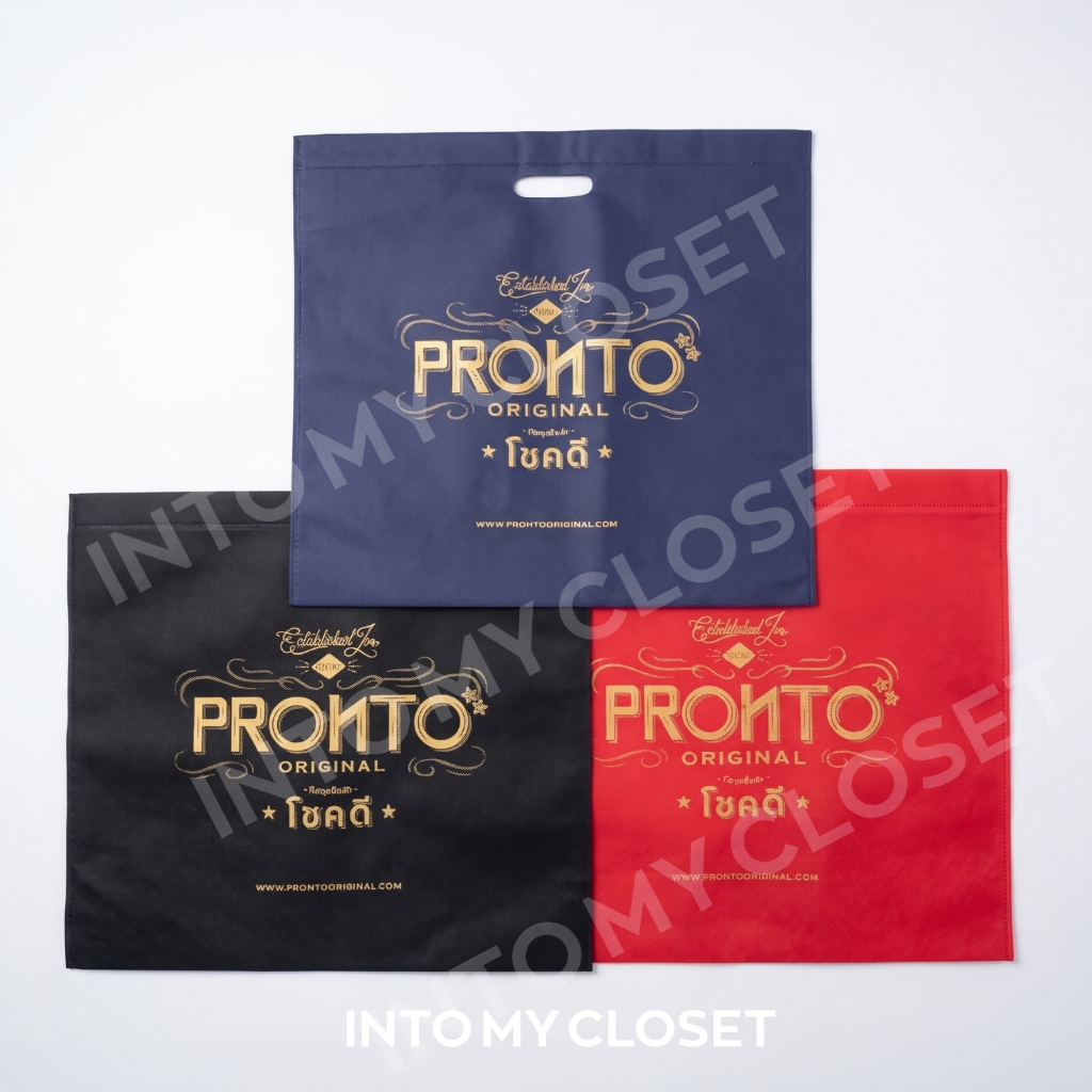 ถุงผ้าสปันบอนด์ PRONTO ORIGINAL ของแท้มือสองสภาพดีมาก [มี 3 สี ดำ/น้ำเงิน/แดง]
