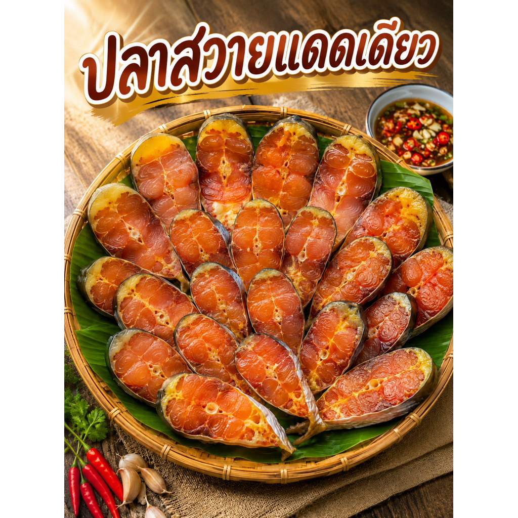 ปลาสวายแดดเดียว500ก.