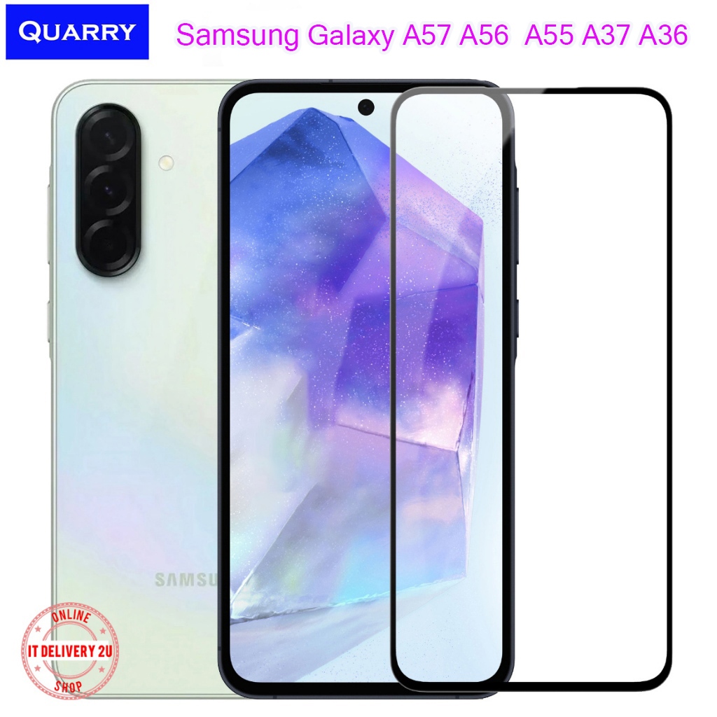 QUARRY ฟิล์มกันรอย Samsung A57 / A56 / A37 / A36 / A26 / A55 รุ่น 5G กระจกกันรอยแบบใส เต็มจอ Screen Protector