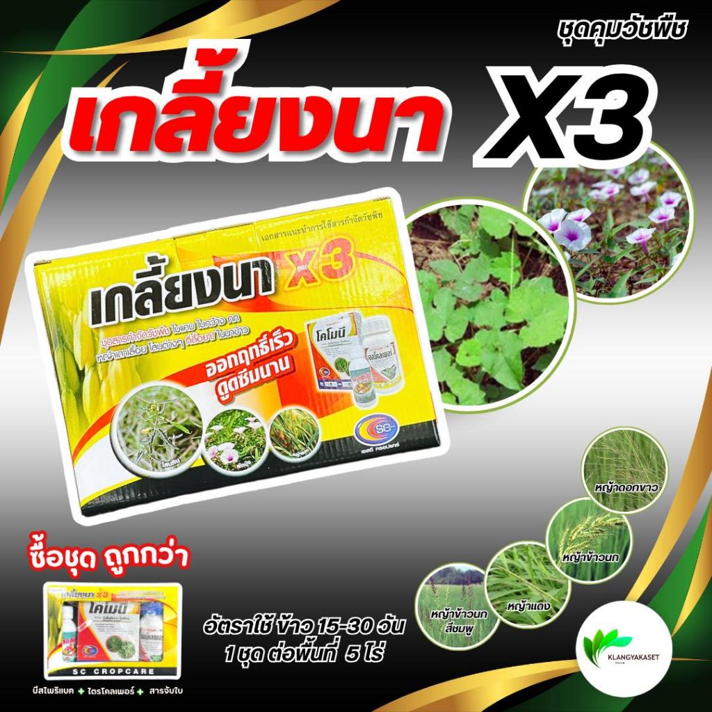ยาเก็บหญ้า💥 เกลี้ยงนา X3 ข้าวอายุ 15-30 วัน 1 ชุดได้ 4-5ไร่กำจัดหญ้าใบแคบ ใบกว้างชุดนี้เก่ง โสน ไมยราบ ผักบุ้ง