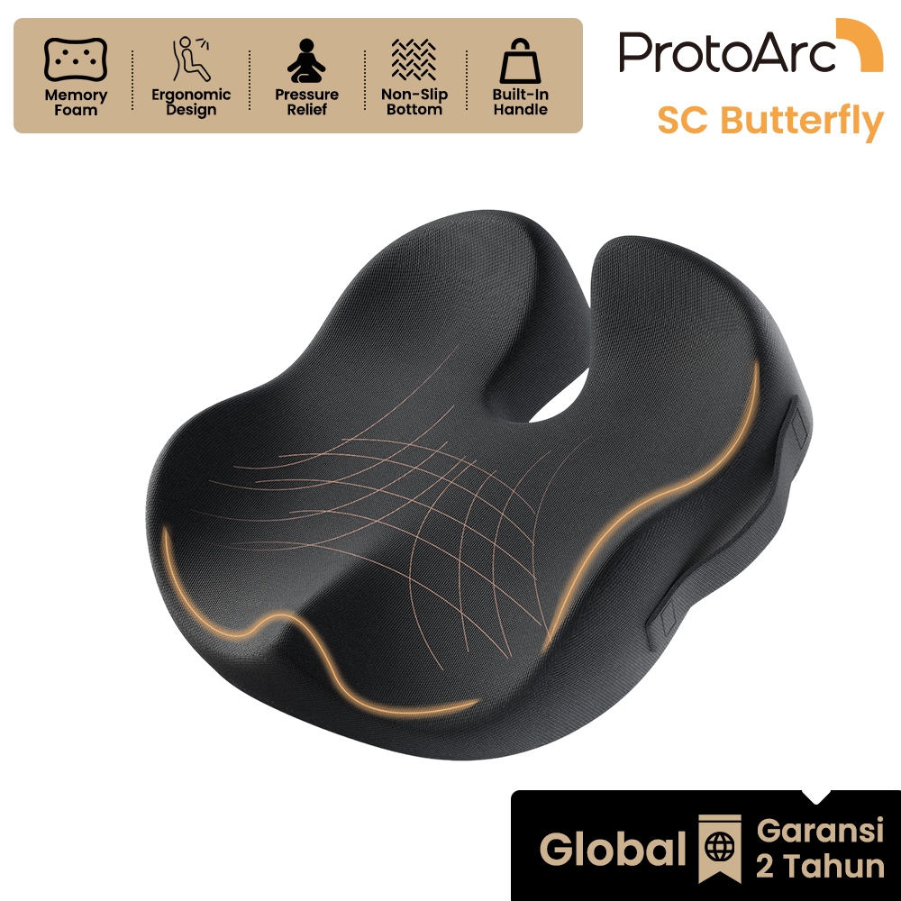 ProtoArc SC Butterfly เบาะรองนั่งเพื่อสุขภาพ Ergonomic Memory Foam ขนาดใหญ่ รับประกัน 2 ปี