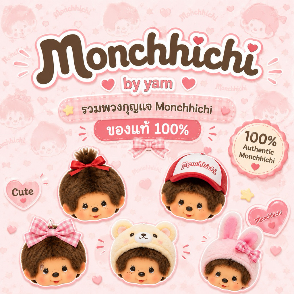 (พร้อมส่งในไทย กทม.แมสได้) Monchhichi รวมพวงกุญแจม่อนชิชิ แท้100%