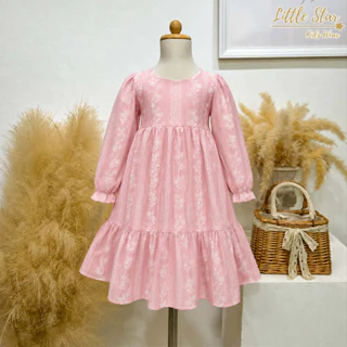 ⭐️Littlestar👧🏻เดรสกระโปรงยาว ชุดเดรสเด็กมุสลิม เด็กผู้หญิงอิสลาม ยาวพิเศษGML665 666 667