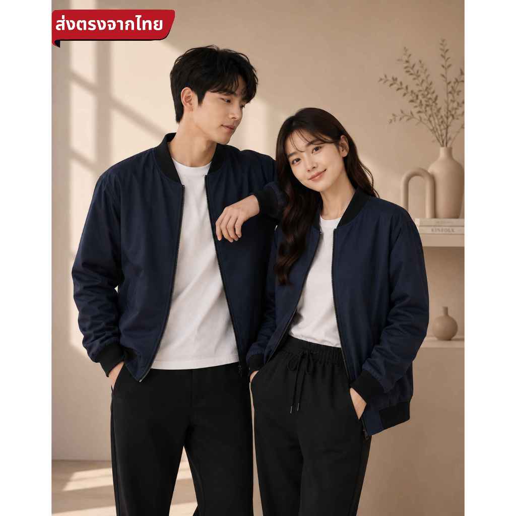daily.sp4 เสื้อแจ็คเก็ตแขนยาว Unisex  สไตล์เกาหลี เรียบง่ายแต่ดูแพง เนื้อผ้านุ่ม น้ำหนักเบา ใส่เที่ยว ใส่ทำงาน