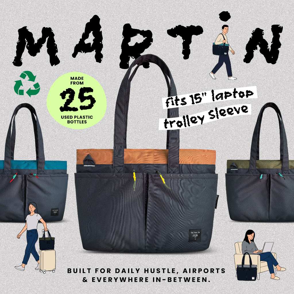Martin relife bag กระเป๋าผ้ารีไซเคิลรุ่นมาร์ติน / 15" laptop bag / shoulder bag / crossbody bag