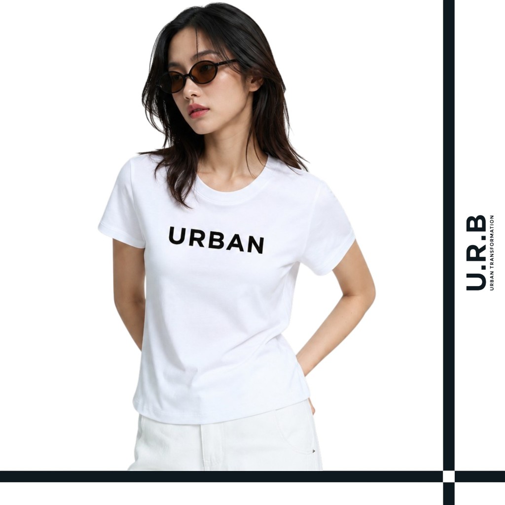 URBAN : WOMEN'S T-SHIRTS เสื้อยืดคอกลมผู้หญิง รุ่น 1UTWT1042 สี White - ไวท์